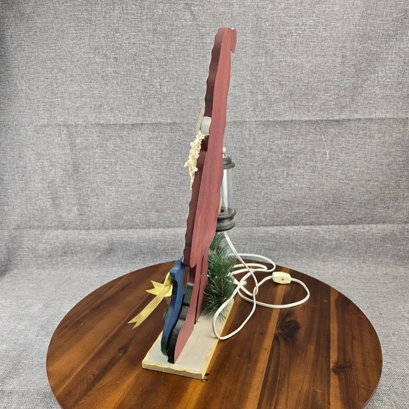 Vintage Christmas Santa Figure Lantern Lamp Lighted Holiday Decor - Picture 3 of 6